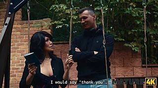 Asian Mature Rides Young Czech Cock Hardcore Style