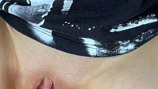 skinny babe with juicy puffy pussy lips rides small cock for secret creampie surprise impregnation