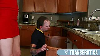 tranny casey kisses takes anal from big cock