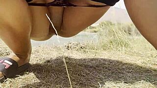 public pissing compilation in forest during nature car travel pov