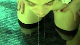 brunette gia chained submissive on knees for deepthroat face fucking