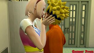 sakura gives naruto kitchen tips to fuck like with hinata