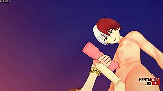 My Hero Academia Todoroki Ochako Rooftop Handjob Fuck