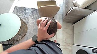 fucked slender gym babe hard then splashed cum all over her body