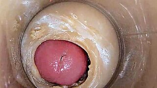 internal cam catches super thick creampie flooding juicy wet vagina up close