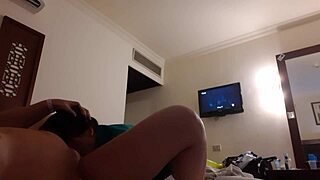 Brunette Fucks Girlfriend's Mouth in Hotel Lesbian Illusion