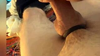 jerking huge white cock unleashes nice cumshots