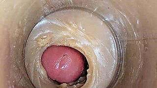 internal cam catches super thick creampie flooding juicy wet vagina up close