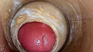 internal cam catches super thick creampie flooding juicy wet vagina up close