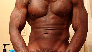 hallelujah johnson kneels in awe worshipping massive black hairy cock devotion