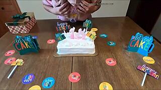 sweet blonde teen 18+ blows deep on birthday celebration