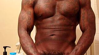 hallelujah johnson kneels in awe worshipping massive black hairy cock devotion