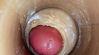 internal cam catches super thick creampie flooding juicy wet vagina up close