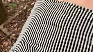 Cute goth babe begs big black cock in forest caught doggystyle