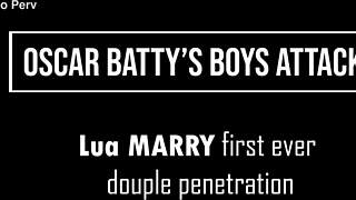 brazilian green-eyed lua marry dives into first double penetration with bbc