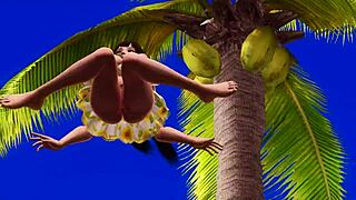 big ass big tits babe strips topless panties at beach closeup