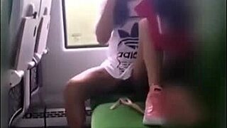 horny cute coed slut masturbates wet pussy on public train 🚂💦👅