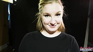 busty blonde coed lottie peers moans as her pussy gets doggystyle hammered deep