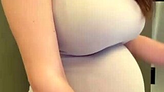 milf with milky tits sucks cock and flashes swollen pussy