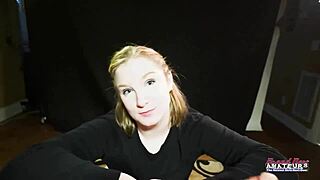 busty blonde coed lottie peers moans as her pussy gets doggystyle hammered deep