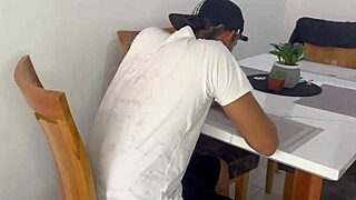 guy takes advantage of distraction to pound petite girl hard and deep