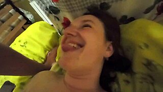 ukrainian milf delivers sloppy blowjob missionary creampie pov