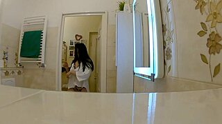 Big tits big ass brunette lingerie try-on explodes into porn casting