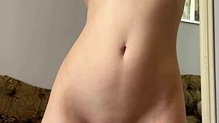 Petite Maiskii Fingers Tight Shaved Pussy to Moaning Dildo Orgasm