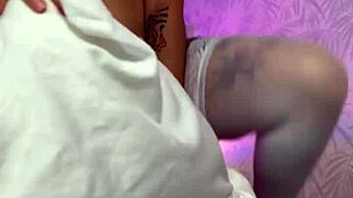 curly croatian babe with split tongue humps pillow fucks ass closeup