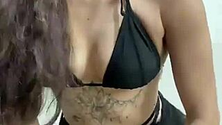 Ohh brazilian hottie dancing teasing stripping everything off so sexy complete red!!