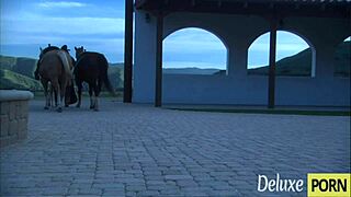 good looking cowboy seduces smoking hot blonde teen for outdoor passion