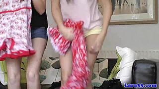 British milf glamourously rides cock in steamy threesome heat.