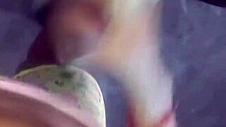 Bent over latina milf slurps cock then takes big black dick doggystyle deep