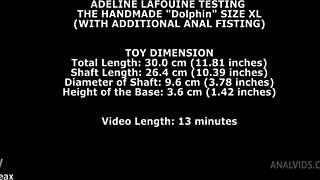 how deep does adeline lafouine fist ass with xl dolphin toy?