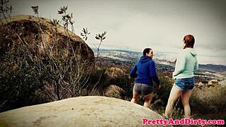 Redhead milf gets her ass pounded hard in erotic ffm threesome fantasy!