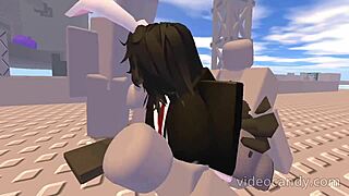 I am fucking this sexy bunny dod youtuber whorblox from roblox so hard with blowjob and titty fuck!