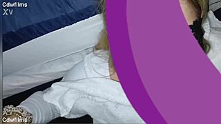 pretty petite tatted girl takes quick facial after sloppy blowjob