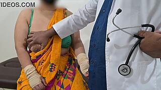 Nurse sneaks a feel of patient's swollen Indian tits