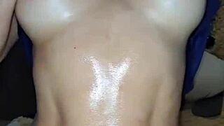 anal dildo masturbation by sexy big ass blonde