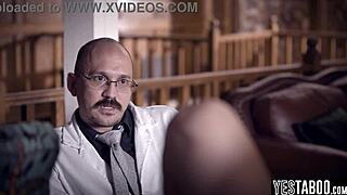 pervy doctor spies petite milf patients fucking wildly in hospital