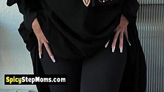 horny hijab milf bends over for neighbors' wife pounding weekend