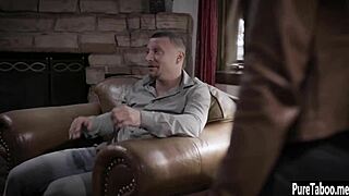 crazy dad PUNISHES sexy blonde teen with MONSTER COCK in garage