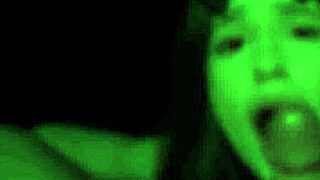 Vampire cosplay babe sucks monster cock for mouthful cumshot facial