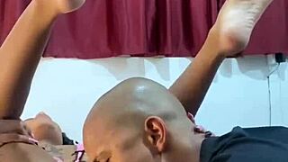 pretinha mika drops by to sit that ass on the black dude real nice