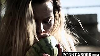 cash paid brunette takes raw bareback big cock pounding