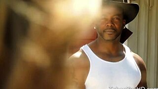 black daddy bends tight babe over for outdoor hardcore thrust