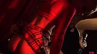 the blonde slips into leather struts in heels then drops to knees for priest's deep confession fuck