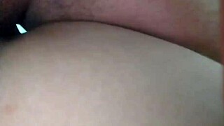 my wife takes friend's big black cock deep in her tight pussy creampie finish