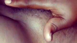 chubby amateur babe fingers her big shaved pussy up close pov