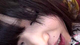 Petite Japanese wakes old man with sloppy blowjob uncensored